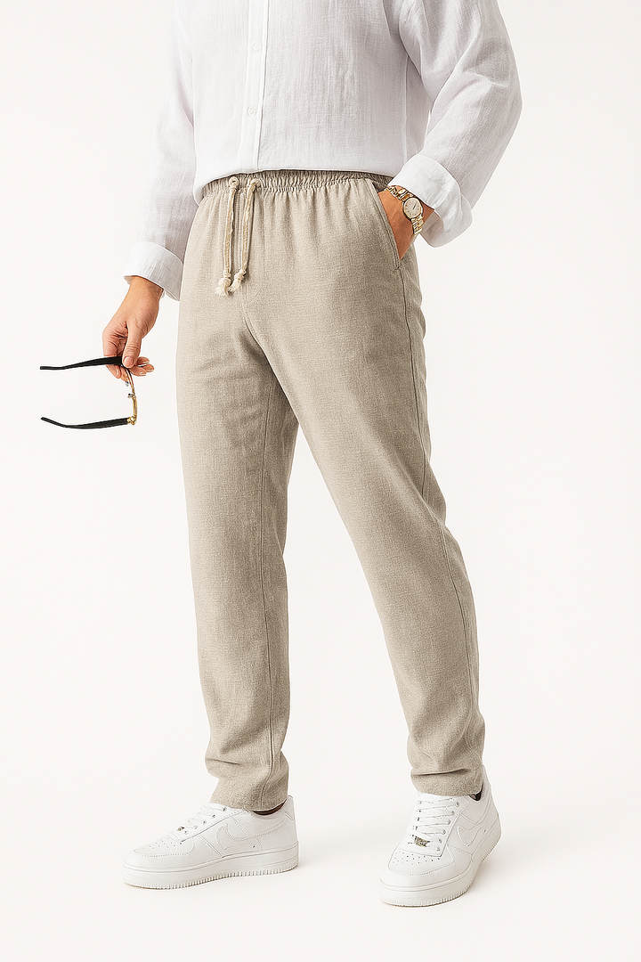 MV Erkek Keten Relaxed Fit Pantolon