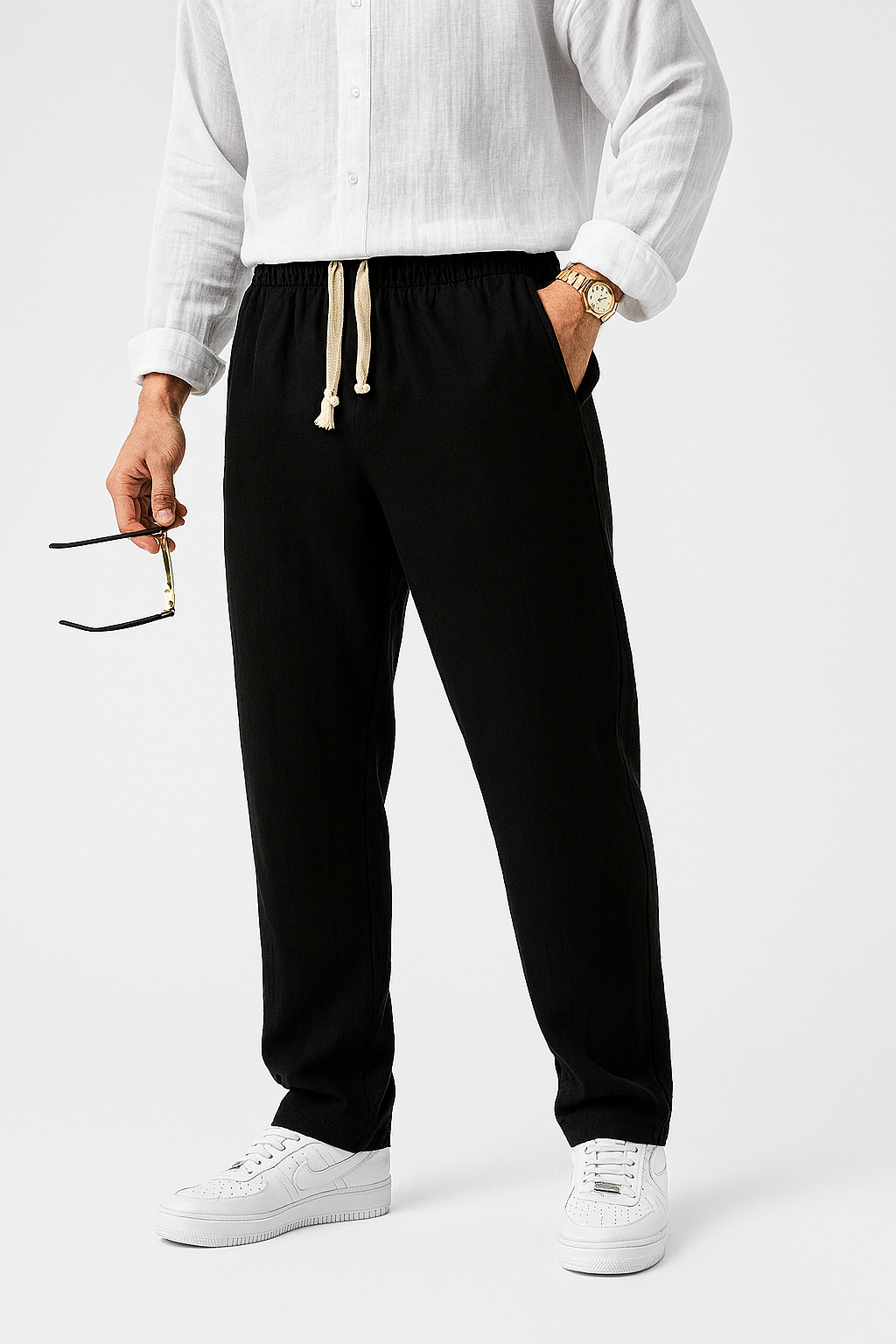 MV Erkek Keten Relaxed Fit Pantolon
