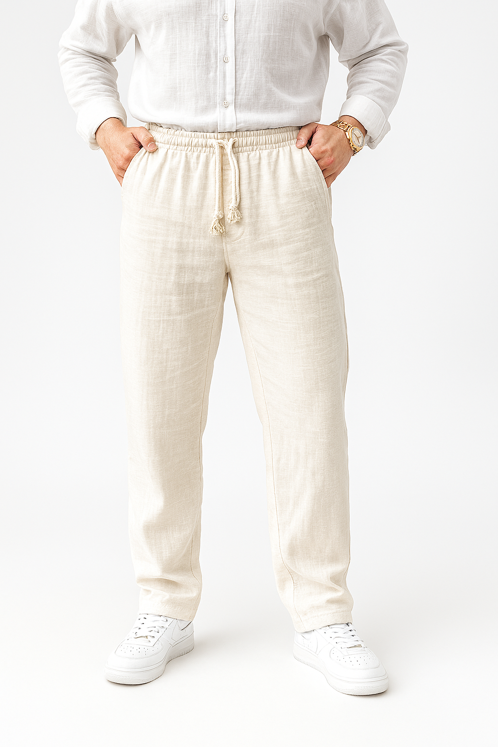 MV Erkek Keten Relaxed Fit Pantolon