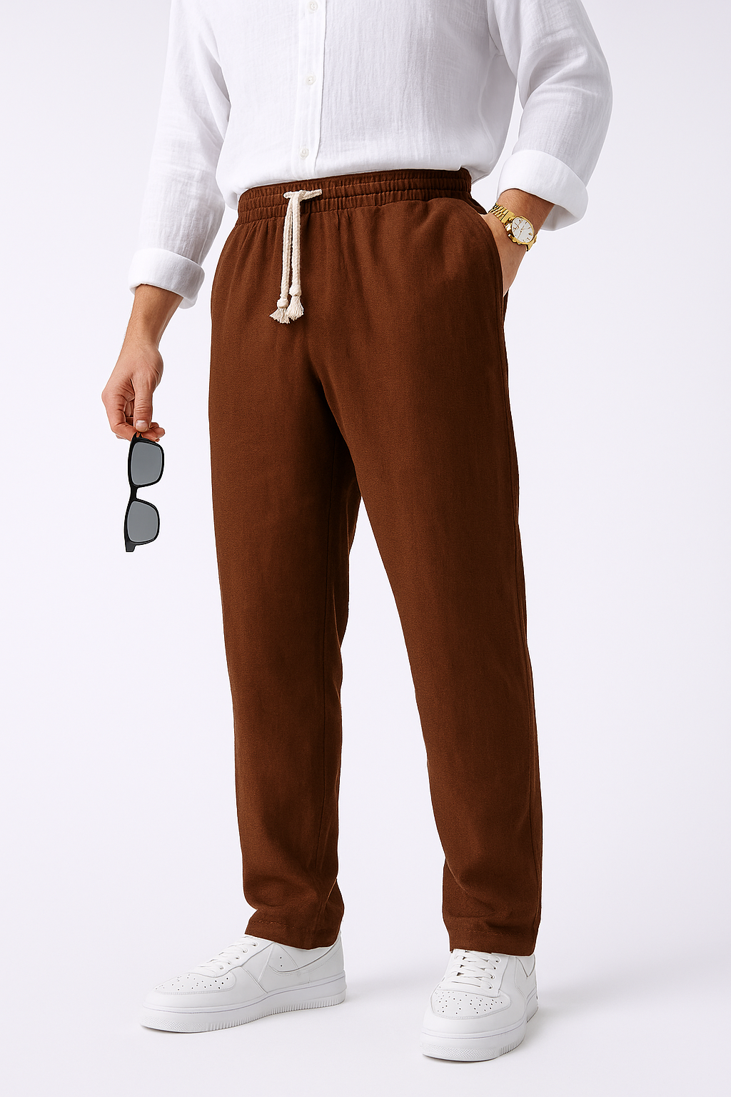 MV Erkek Keten Relaxed Fit Pantolon